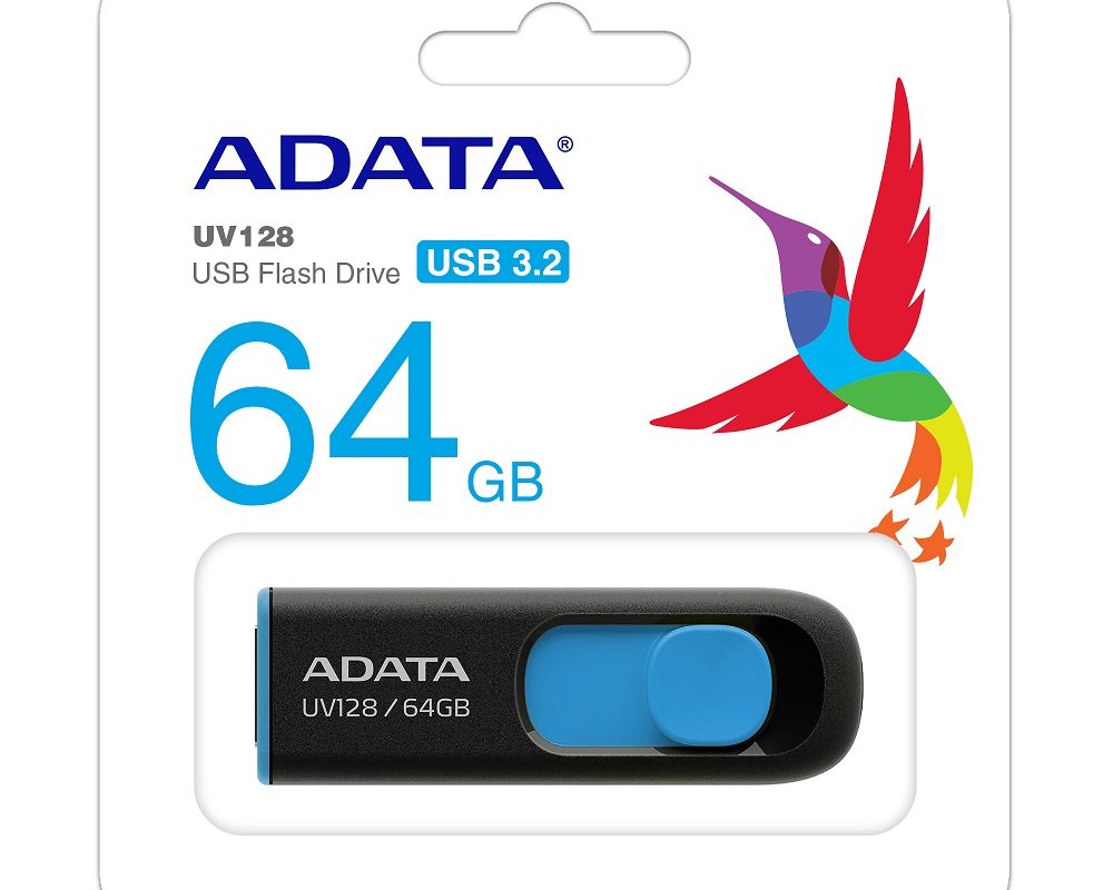 ФЛАШ ПАМЕТ 64GB ADATA UV128 AUV128-64G-RBE USB3.2 komputrimladost.com