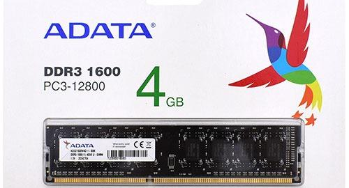 ОПЕРАТИВНА ПАМЕТ RAM DDR3 4GB 1600MHz ADATA PC3-12800 за настолни PC komputrimladost.com