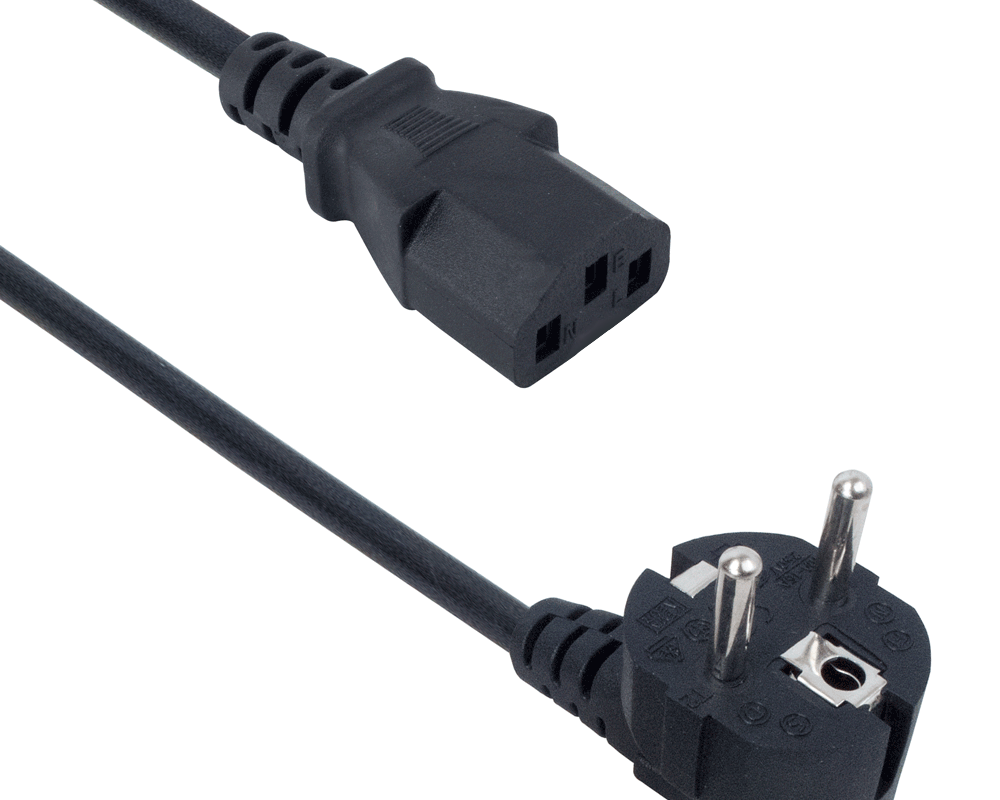 Кабел захранващ 220V за компютърмониторпринтер DeTech 1.5м 3-пинов Компютри Младост