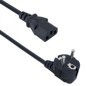 Кабел захранващ 220V за компютър/монитор/принтер DeTech 3.0м 3-пинов-image